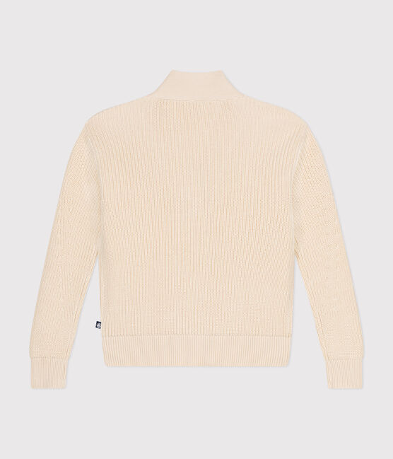 Cardigan en côte anglaise en coton femme écru AVALANCHE