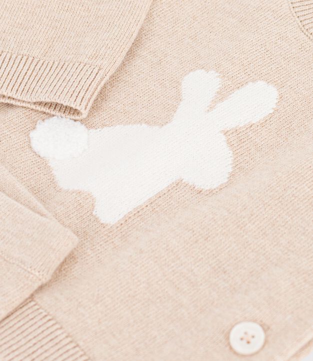 Ensemble b&eacute;b&eacute; en tricot &agrave; motif beige chin&eacute;