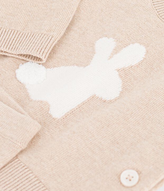 Ensemble b&eacute;b&eacute; en tricot &agrave; motif beige chin&eacute;