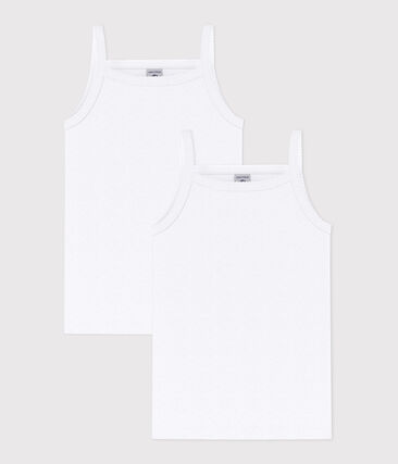 Lot de 2 chemises à bretelles blanches petite fille
