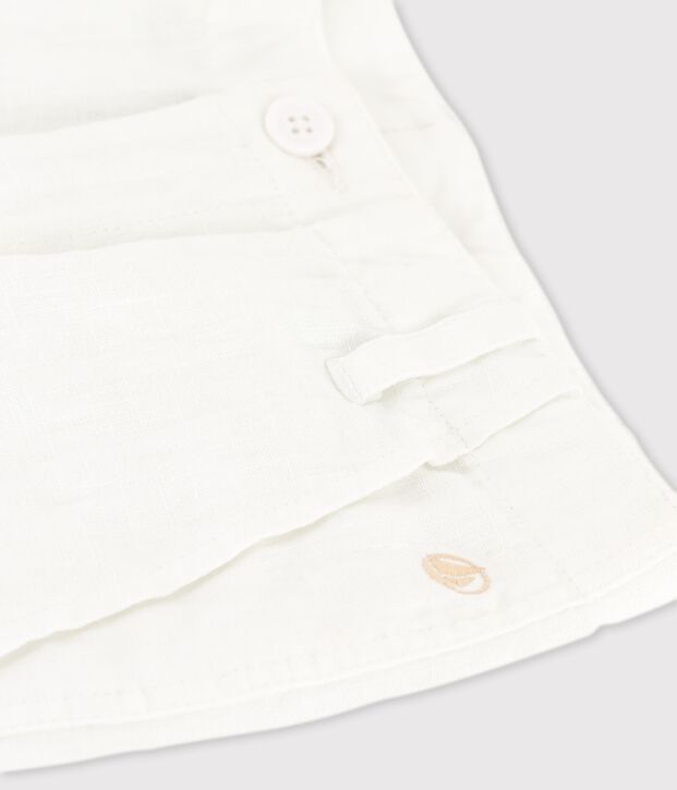 Bermuda en lin enfant gar&ccedil;on blanc