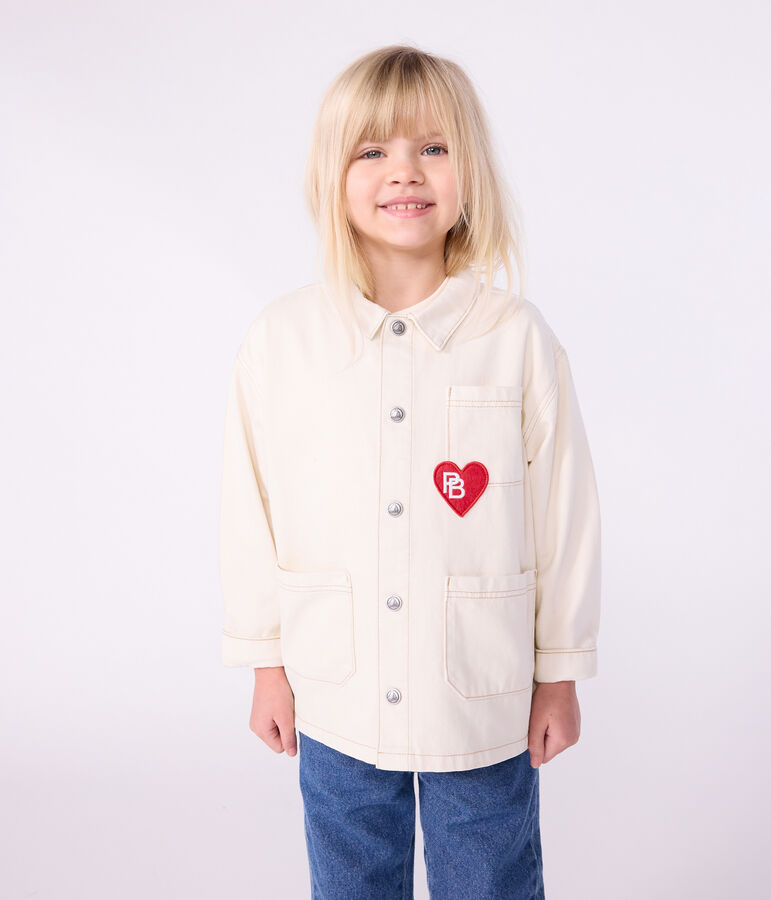 Veste en jean enfant uni &eacute;cru MILK