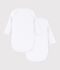Lot de bodies crois&eacute;s manches longues b&eacute;b&eacute; en coton uni multicouleur