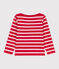 Marinière en coton épais enfant fille / garçon rouge PEPS/blanc MARSHMALLOW