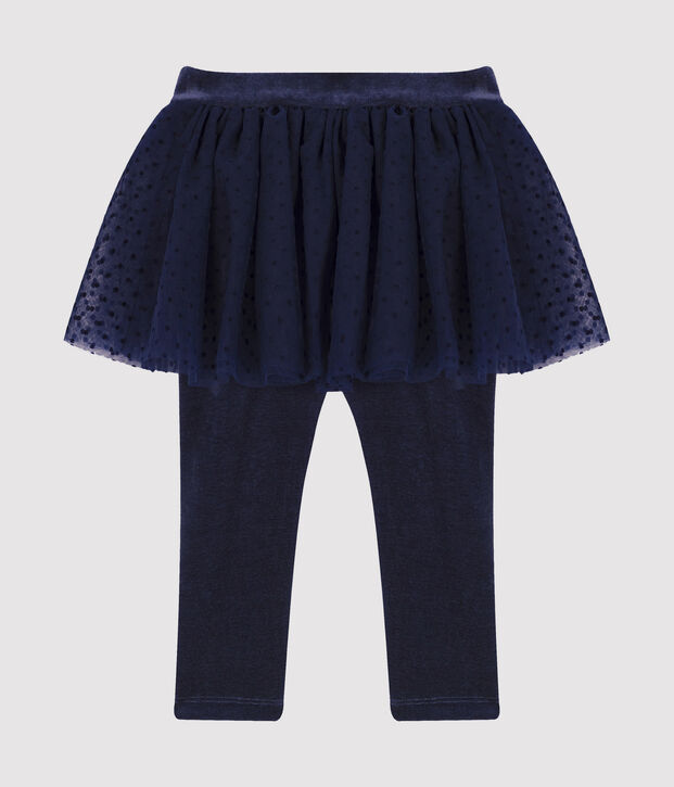 Legging b&eacute;b&eacute; avec jupe en tulle bleu marine