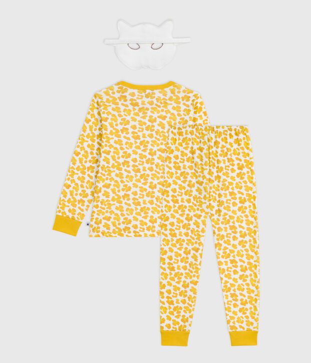 Pyjama d&eacute;guisement enfant en coton imprim&eacute; l&eacute;opard blanc/multicouleur