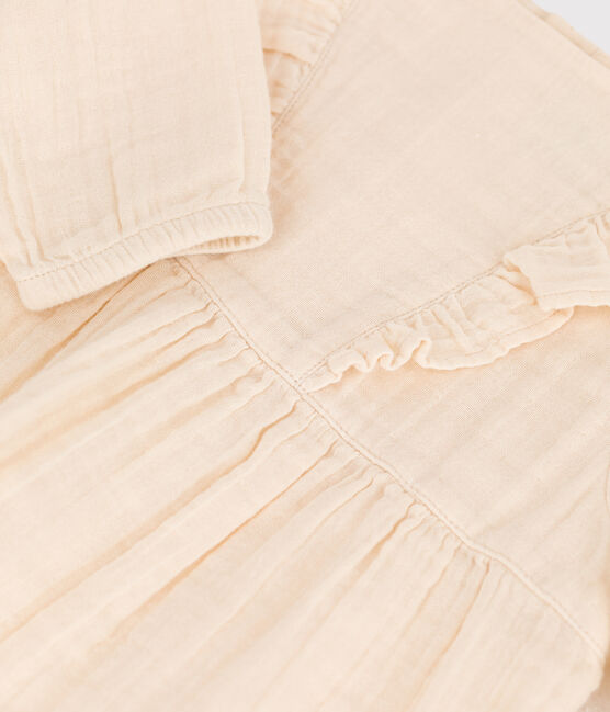 Robe manches longues bébé en gaze de coton écru AVALANCHE