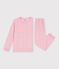 Pyjama enfant en velours imprim&eacute; rose/multicouleur