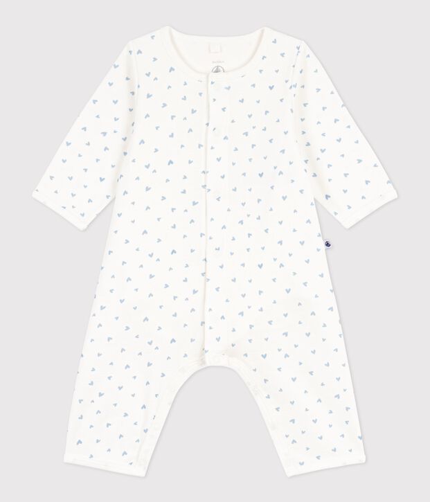 Bodyjama b&eacute;b&eacute; sans pieds en coton imprim&eacute; petit c&oelig;urs bleu/bleu