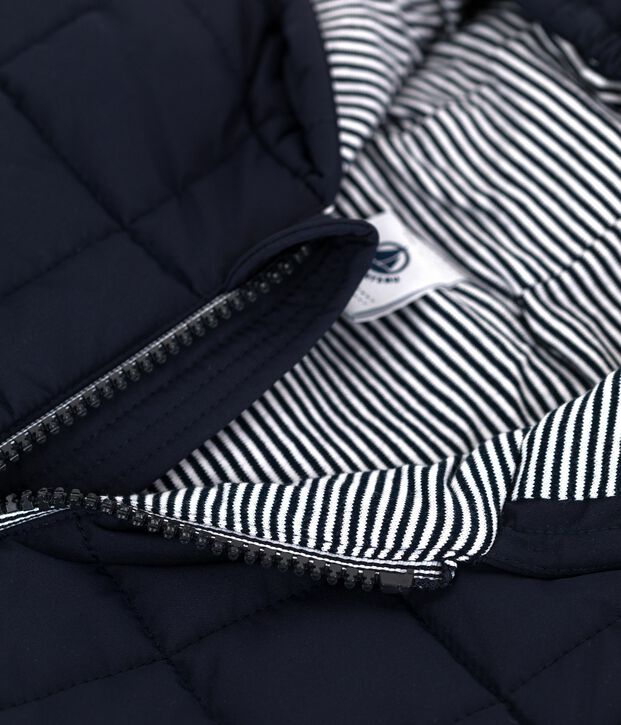 Doudoune b&eacute;b&eacute; en polyester uni bleu marine