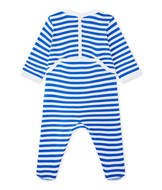 Dors bien bébé garçon à rayures bleu PERSE/blanc ECUME