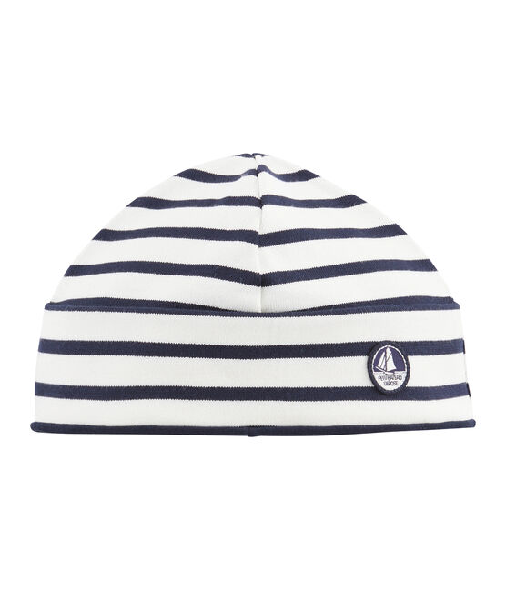 Bonnet marin mixte beige COQUILLE/bleu SMOKING