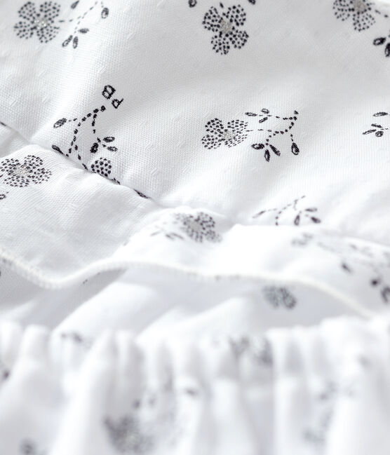 Robe avec bloomer à imprimé fleurs bébé fille en popeline blanc MARSHMALLOW/blanc MULTICO