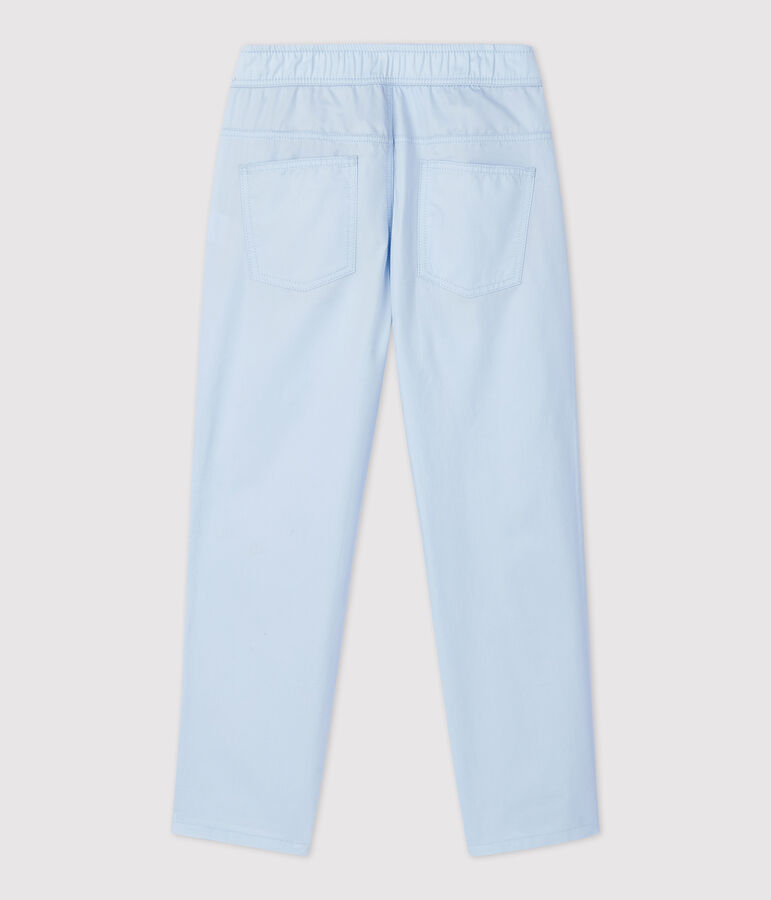 Pantalon regular en serge de coton enfant gar&ccedil;on bleu