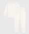 Pyjama femme en coton éponge uni écru MILK