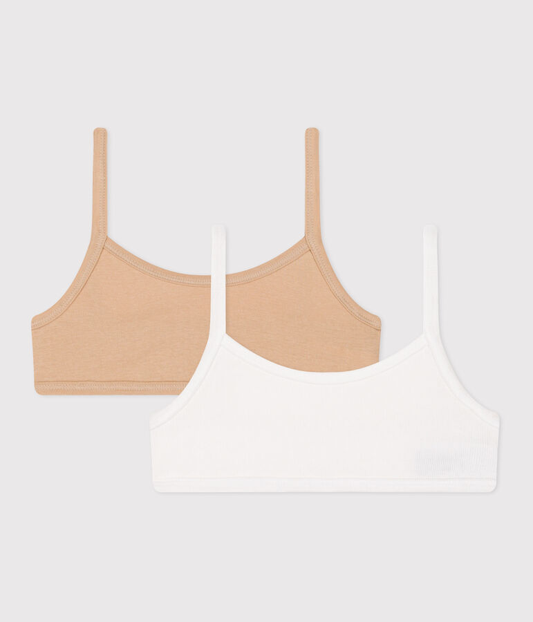 Lot de 2 brassi&egrave;res en coton enfant multicouleur
