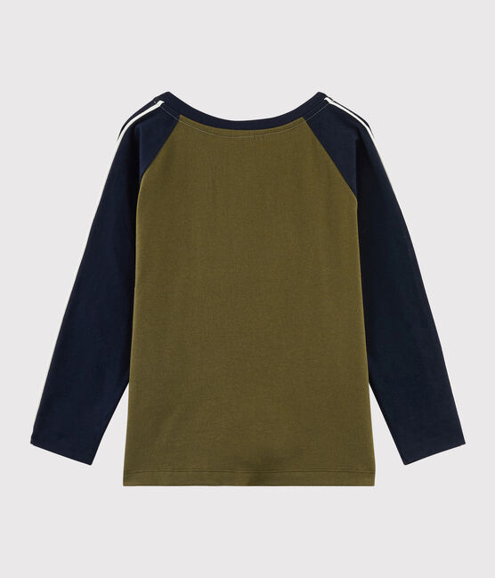 Tee-shirt sérigraphié enfant garçon vert MILITARY/bleu SMOKING