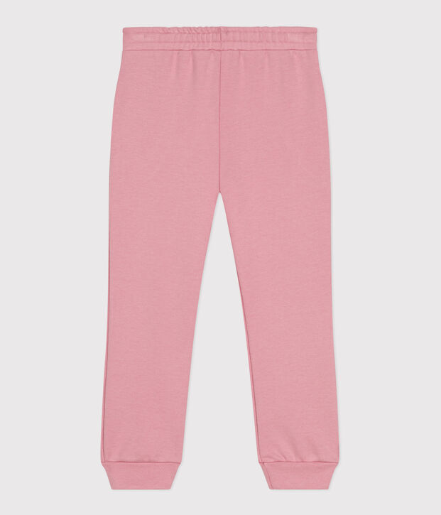 Pantalon de jogging enfant en coton uni rose