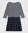 Robe marinière Femme bleu SMOKING/blanc MARSHMALLOW