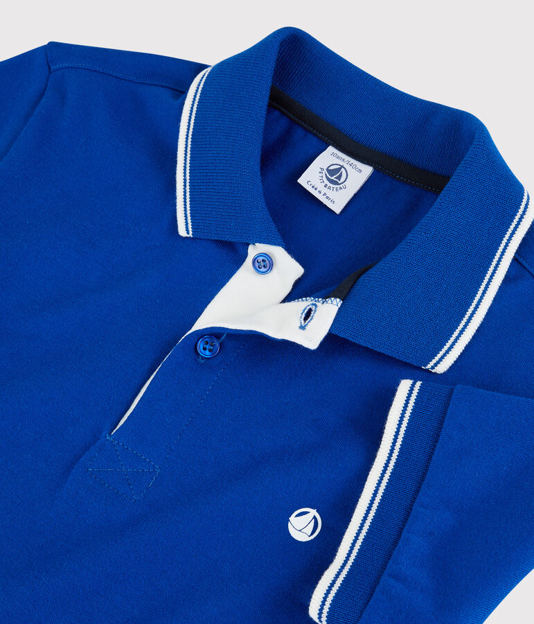 Polo manches courtes enfant gar&ccedil;on bleu SURF