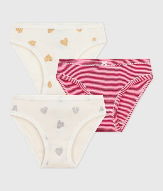 Lot de culottes enfant en coton imprimé cœurs variante 1