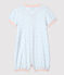 Combicourt bébé imprimé pois en coton biologique blanc MARSHMALLOW/bleu BRASIER