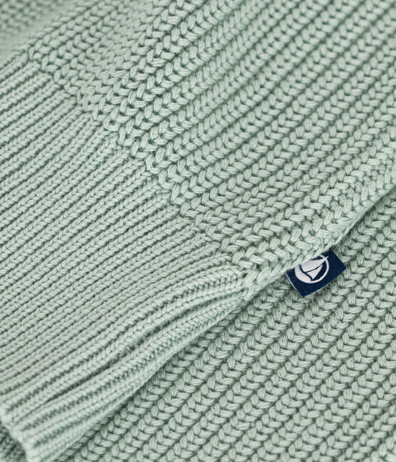 Pull en côte anglaise en coton Femme vert HERBIER
