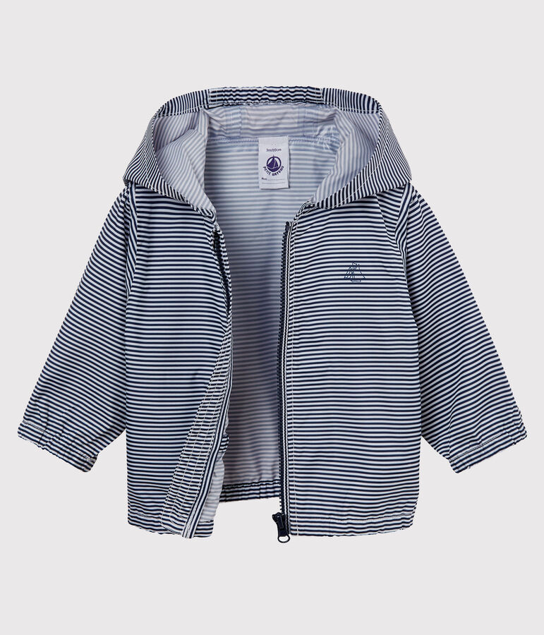 Coupe-vent ray&eacute; b&eacute;b&eacute; mixte bleu/blanc