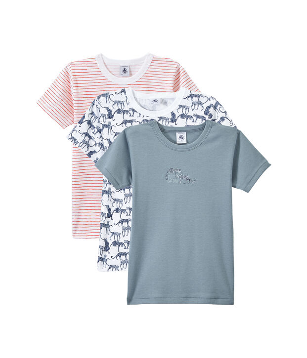Lot de 3 t-shirts gar&ccedil;on manches courtes blanc