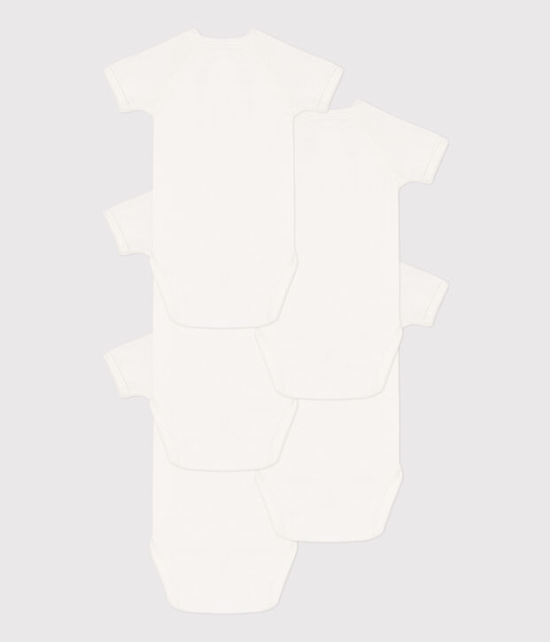 Lot de 5 bodies crois&eacute;s manches courtes en coton multicouleur