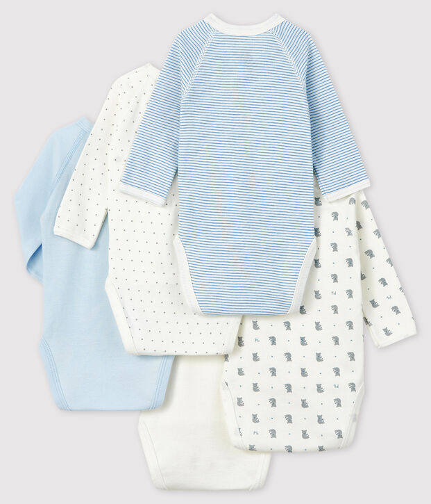 Lot de 5 bodies naissance manches longues b&eacute;b&eacute; multicouleur