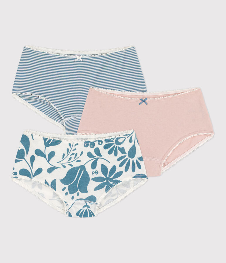 Lot de 3 shorties fleuris petite fille en coton multicouleur