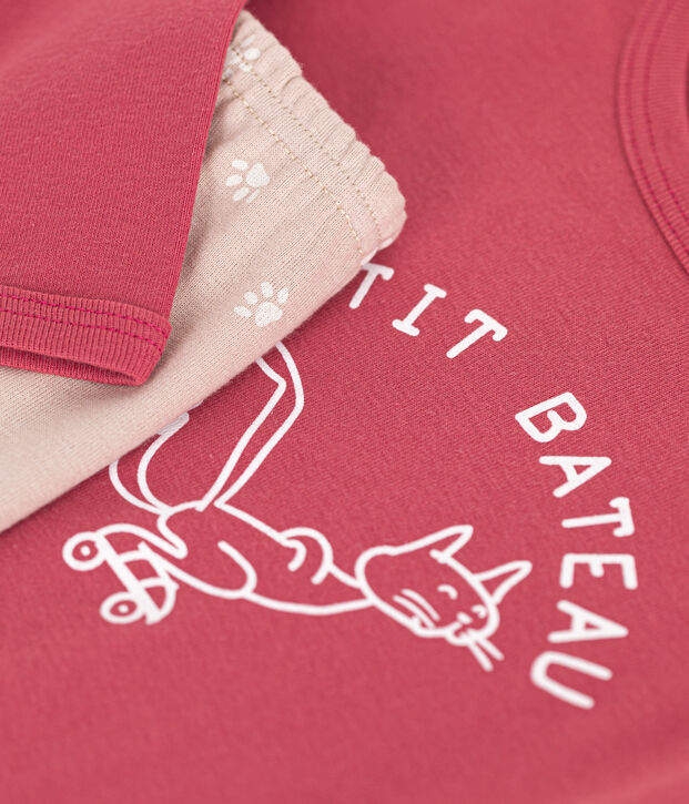 Pyjama  en coton manches longues rose/multicouleur