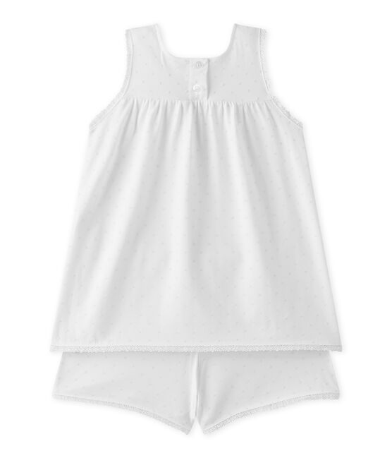 Pyjacourt fille à pois ton sur ton blanc ECUME