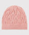 Bonnet en laine et coton pour bébé. rose CHARME