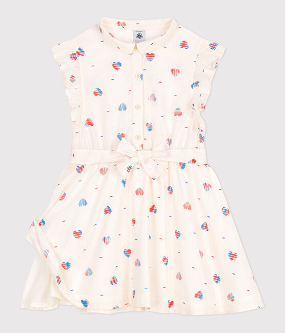 Robe enfant sans manches en coton cœurs blanc AVALANCHE/ MULTICO
