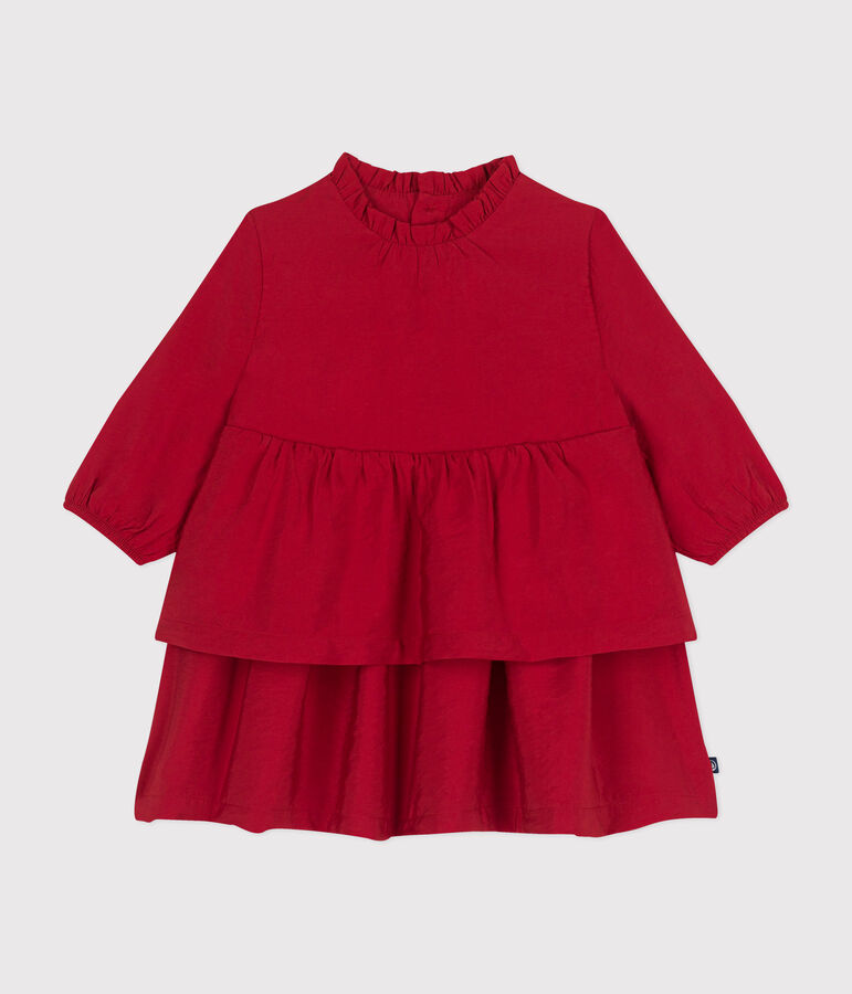 Robe manches longues b&eacute;b&eacute; rouge AURORA