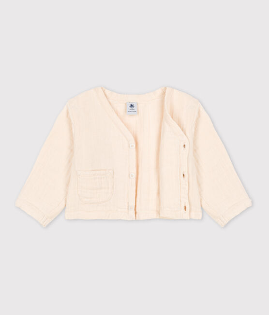 Cardigan bébé en gaze de coton écru AVALANCHE