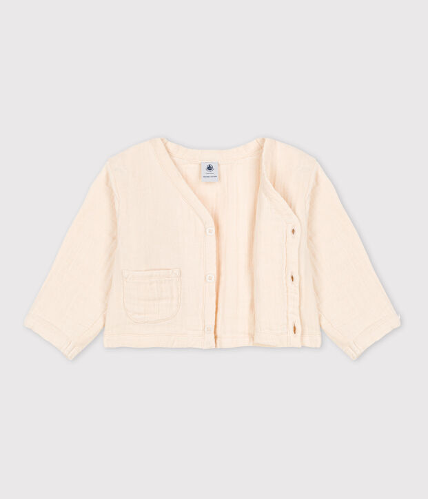 Cardigan b&eacute;b&eacute; en gaze de coton &eacute;cru