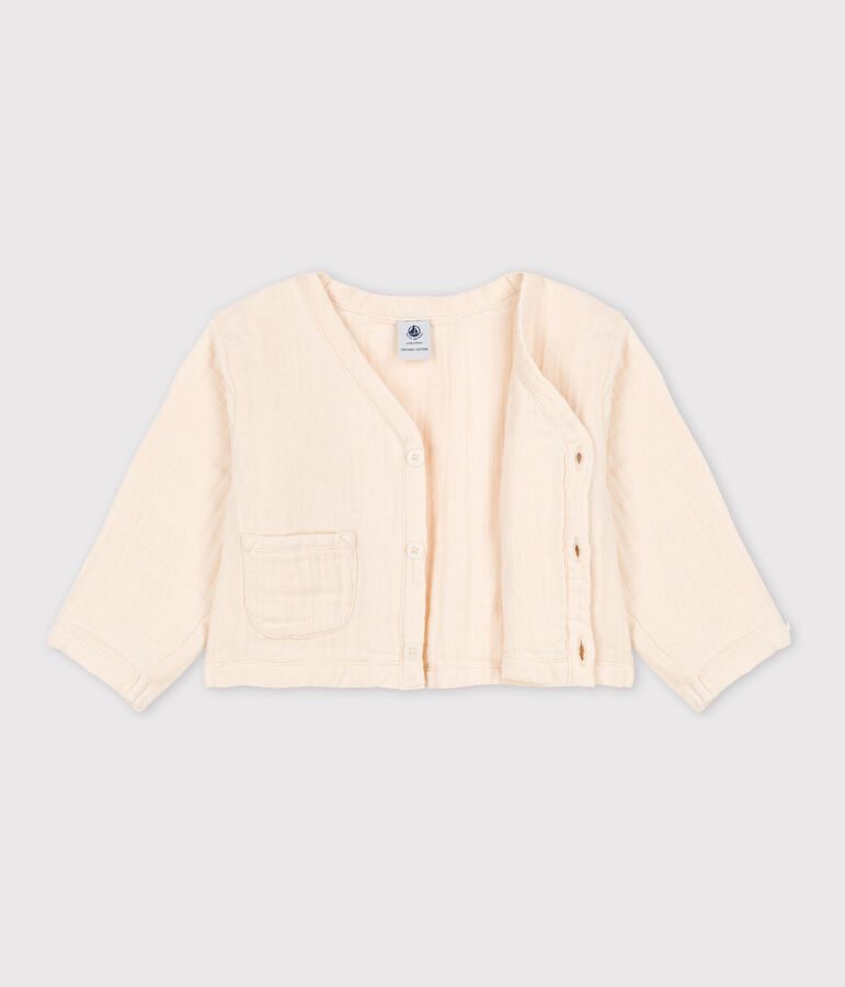 Cardigan b&eacute;b&eacute; en gaze de coton &eacute;cru AVALANCHE