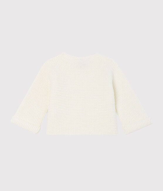 Cardigan bébé en tricot 100% coton blanc MARSHMALLOW