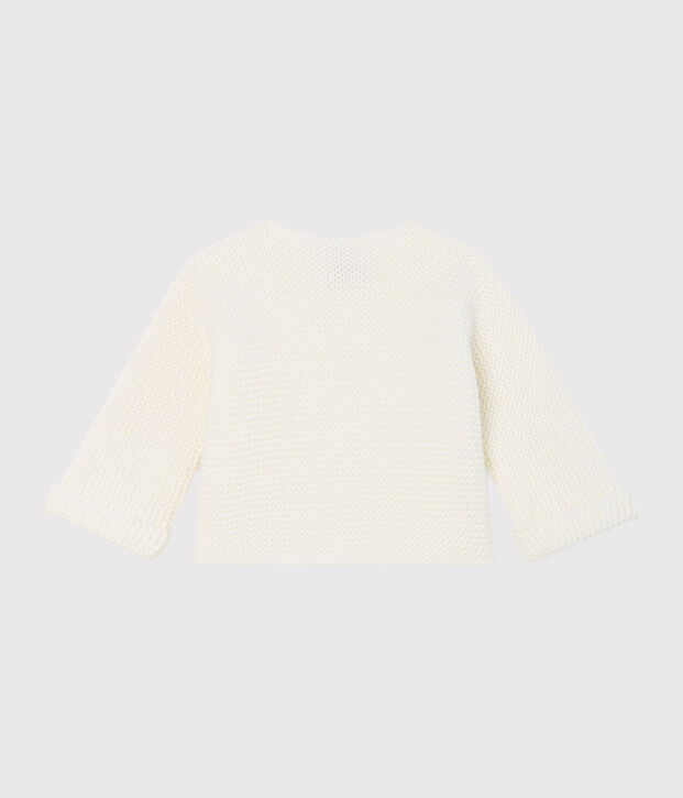 Cardigan b&eacute;b&eacute; en tricot 100% coton blanc