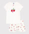 Pyjama short enfant en coton imprimé fruits blanc MARSHMALLOW/blanc MULTICO