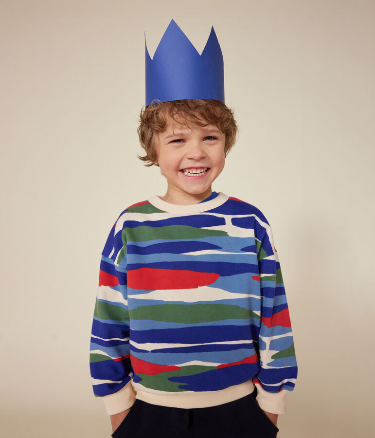 Sweatshirt en molleton enfant gar&ccedil;on rouge AVALANCHE/ AURORA