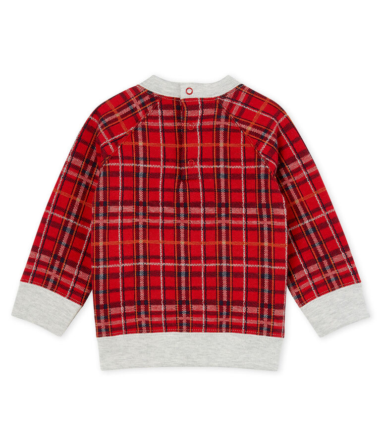 Sweatshirt b&eacute;b&eacute; gar&ccedil;on en maille &agrave; carreaux rouge/multicouleur