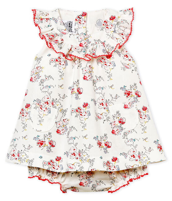 Robe Imprimee Et Bloomer Bebe Fille Marshmallow Cn Petit Bateau