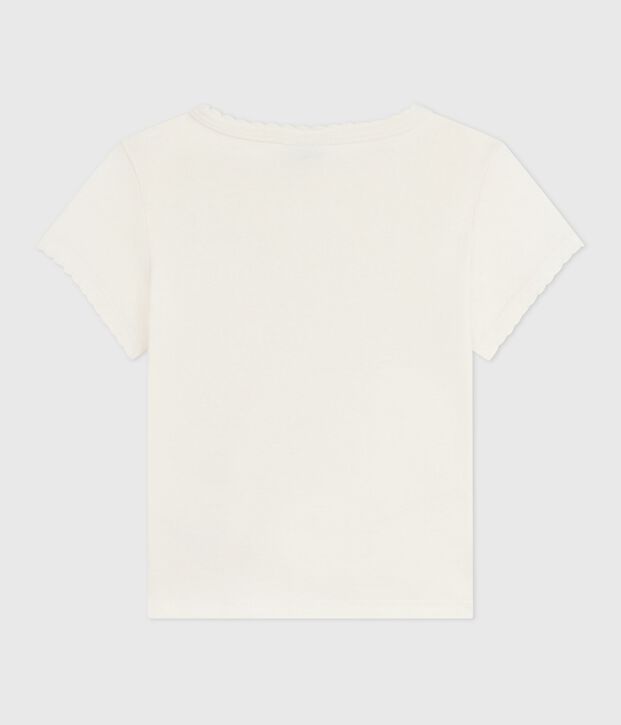 Tee-shirt enfant &agrave; manches courtes imprim&eacute; blanc cass&eacute;