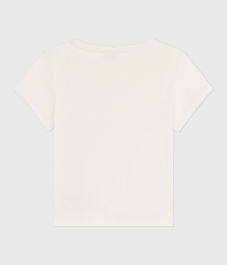 Tee-shirt enfant &agrave; manches courtes imprim&eacute; &eacute;cru MILK