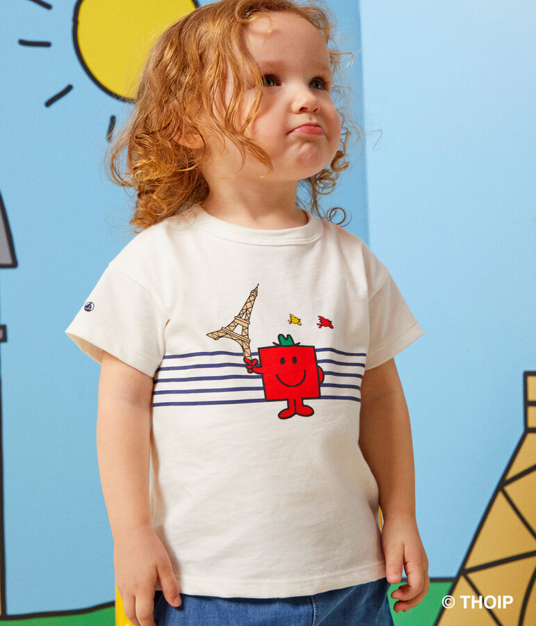 Tee-shirt Monsieur Madame en coton b&eacute;b&eacute; blanc