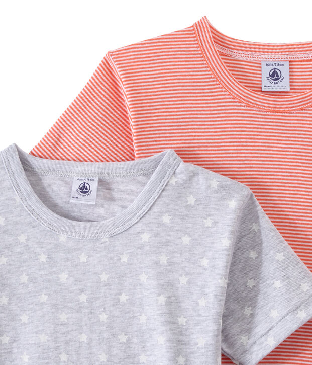 Lot de 2 t-shirts gar&ccedil;on manches courtes blanc